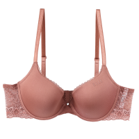 ELLE Lingerie I Moulded Bra บร้าเต้าเรียบ มีโครงเสริม Pad ฟองน้ำ ตกแต่งลูกไม้ I LB6550