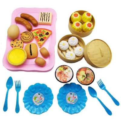 31PCS Children Cute Kitchen Pretend Play Simulation Cake Simulation Food Kitchenware Cooking Set for Kids