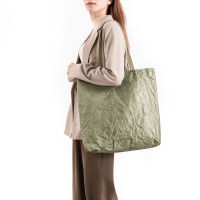 Eco Friendly Brown Paper Tote Shopping Bags Large Capacity Waterproof work Handbags and Purse for Travel Gift