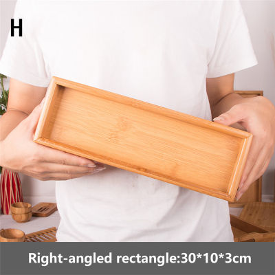 Bamboo Rectangle Wooden Tea Tray Serving Table Plate Snacks Food Storage Dish For Ho Home Serving Picnic Party Barbecue Tray