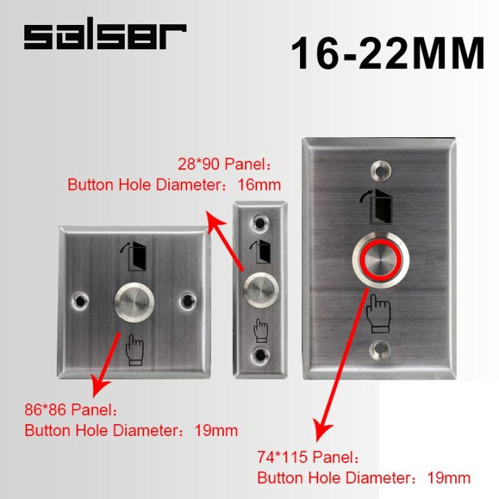 ใหม่สวิตช์ควบคุมเหล็กกล้าสแตนเลสแบบแบนปุ่มกด16มม-19มม-รีเซ็ทชั่วครู่ระฆังบานประตูไฟ-led-3-6v-12-24v-220v-สวิตช์ไฟ-a