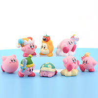 Action Figures Collection Kirby Pink Cute Figurines Collectibles 8 Piece Set of Pvc Material Best Christmas Gift for Children