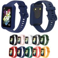 ♟◄ ฝาครอบนาฬิกาสำหรับ Huawei Band 7 สายนาฬิกาซิลิโคนอ่อนสำหรับเล่นกีฬาซิลิโคนสายรัดข้อมือสร้อยข้อมือเข็มขัดเปลี่ยนสายรัดข้อมือ