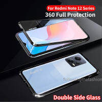 สำหรับ Redmi Note 12 Pro Plus Xiaomi 12T Pro 12Pro Note12 5G กรอบโลหะแม่เหล็กเคสโทรศัพท์สองด้านกระจกเทมเปอร์360 ° ป้องกันเต็มรูปแบบฝาครอบกันกระแทกแข็ง