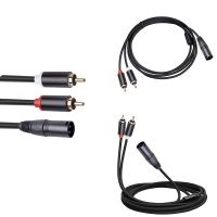 XLR To Dual RCA Audio Cable A1 XLR Male 3 Pin To Dual RCA Male Plug Stereo Audio Cable Amplifier Mixing Plug AV Cable