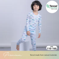 ชุดนอนเด็กเนื้อผ้า Tencel เสื้อผ้าเด็ก Unifriend Thailand รุ่น 22ss/Blue Car9