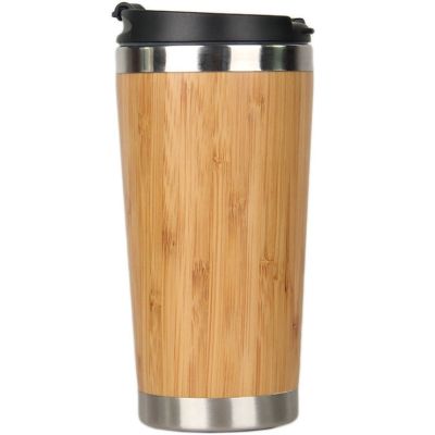 450Ml Bamboo Coffee Cup Stainless Steel Coffee Travel Mug With Leak Proof Cover Insulated Coffee Accompanying Cup Reusable Woode