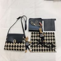 Hand bag female fashion grid 2022 new colours DIY inclined shoulder bag or lend a hand sewing homemade single shoulder bag