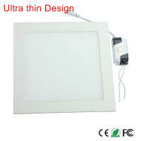 ความหนา3W6W9W12W15W25W Ultra Thin LED Downlight Square LED แผงเพดานโคมไฟหลอดไฟ AC85-265V Smd2835