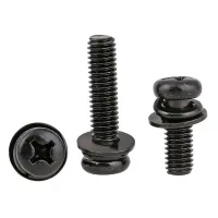 M3 M4 M5 M6 M8 Black Cross Recessed Round Head Screw Pan Head Combination Screw Bolt Spring Washer Flat Washer Combination