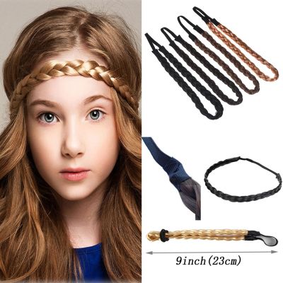 【YF】 Brown Black Wig Hairband Handmade Braid Headband For Women Ladies Elegant Twist Plait Fake Hair Headware Accessories 1PC