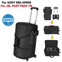 Speaker Carrying Case with Trolley Detachable Pull Handle Speakers Organizer Pouch Bag for JBL PARTYBOX 110/SONY SRS-XP500