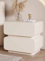 ☽┅ High-end style bedside white simple modern light luxury minimalist installation-free solid storage locker