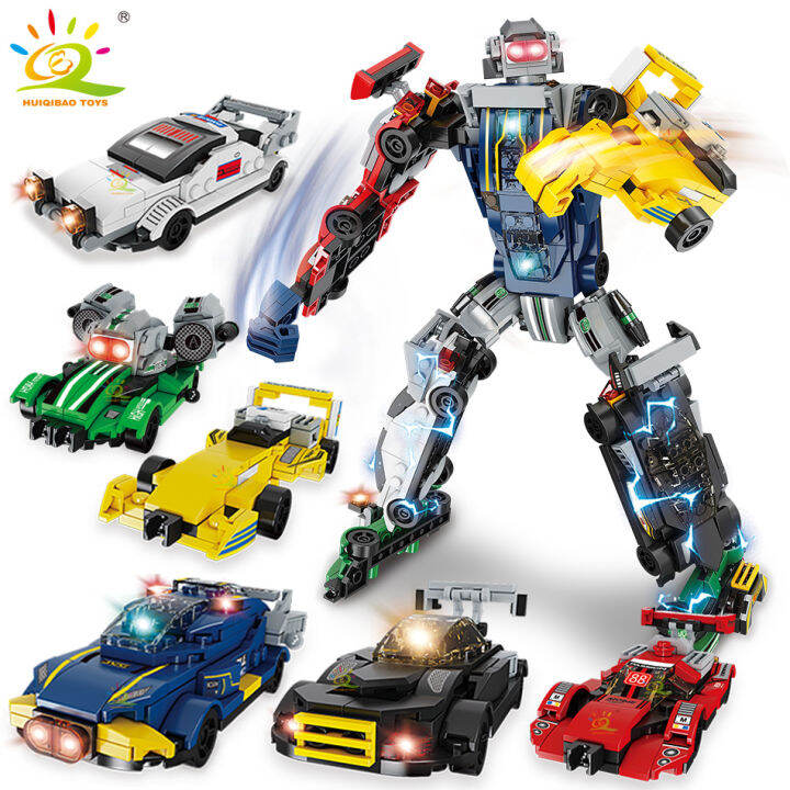 ใหม่-huiqibao-city-car-transformation-robot-man-building-blocks-เปลี่ยน-mecha-plane-เฮลิคอปเตอร์อิฐชุดเด็ก-di-y-stem-ของเล่น