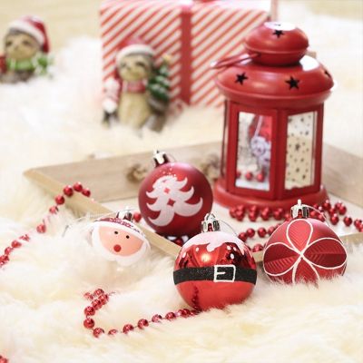 9 Pcs 2.36 Inch Christmas Tree Ball Christmas Hanging Pendants for Xmas Tree Santa Claus Pendants