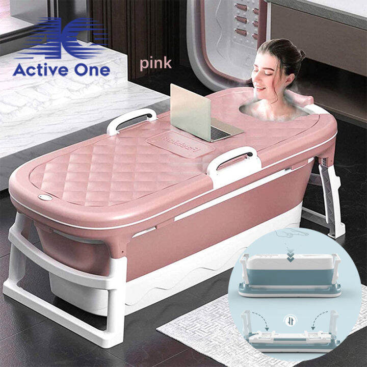 ACTIVEONE 138cm Large Foldable Adult Bath Tub & Portable Plastic