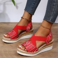 2023 Casual Women Summer Wedges Sandals Comfy Peep Toe Snake Print Women Beach Sandals Female Sandalias Mujer Verano 2022