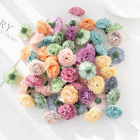 【cw】50PC Artificial Flowers Wedding Bride Decorative Wreaths Scrapbooking Diy Gift Candy Home Room Decor Silk Carnation Head ！