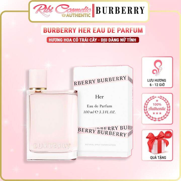 Nước hoa nữ Burberry Her EDP Hương hoa cỏ trái cây thơm mát ngọt ngào nữ  tính 