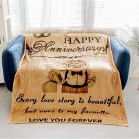 ㍿✆Wedding Anniversary Christmas Romantic Gift for Her, Personalized Throw Blanket Gift for Couples,