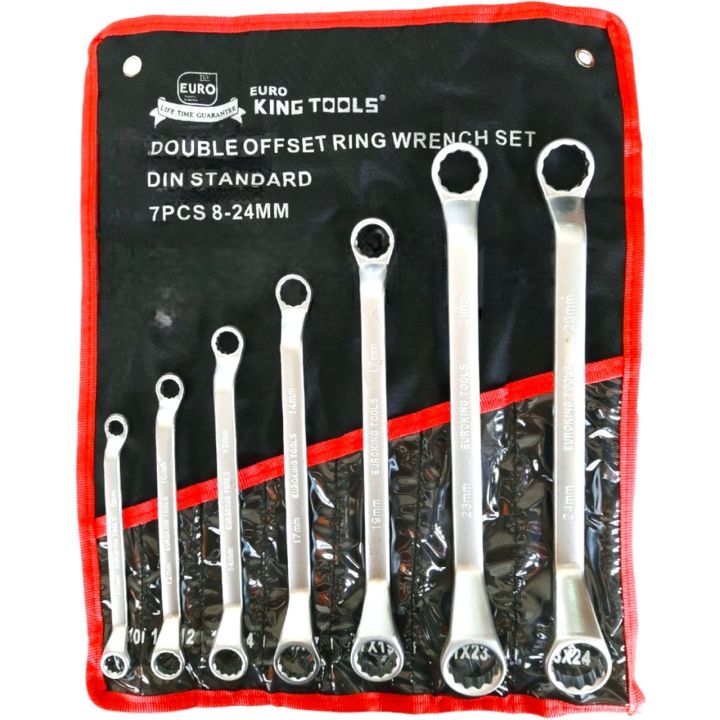 Euro King tools  ประแจแหวน 2 ข้าง 7 ตัว/ชุด (แหวน2ข้าง)
