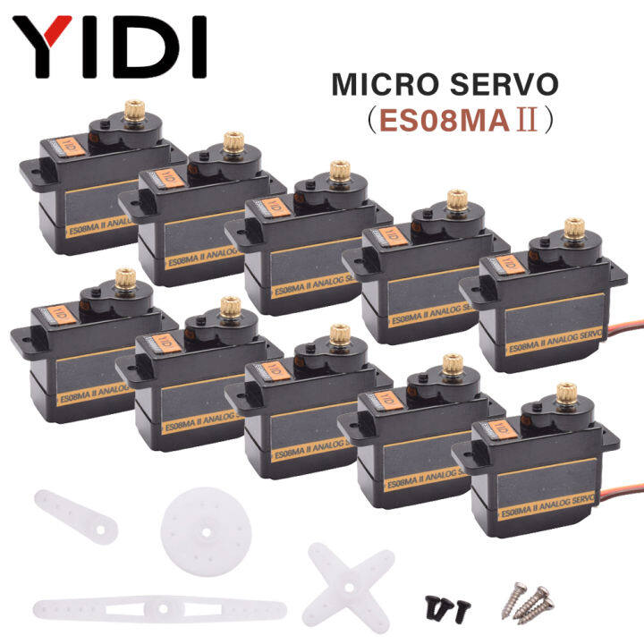 24ชิ้น-es08ma-ii-es08maii-ไมโครโลหะเกียร์-servomotor-อนาล็อก-rc-a-rduino-s-ervo-มอเตอร์-diy-รถของเล่นเรือเฮลิคอปเตอร์เครื่องบินหุ่นยนต์