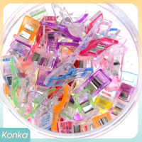 ✨ Konka 50pcs/ขวดที่มีสีสันสงสัยคลิป quilters คลิปเย็บคลิปอุปกรณ์ผ้านวม