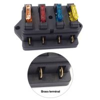 1 Pcs NEW Car 4 Way Circuit Standard ATO Blade Fuse Box Block Holder 12V / 24V 4 Way Fuse For 22mm Handlebar Motorcycles E-Bikes