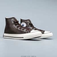 ◆△✻ CONVERS 2019 classic couple models high-top leather panel shoes brown mens shoes womens shoes