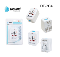 Toshino ปลั๊ก Travel Adapter 4in1 DE-204  Universal Sockets มีระบบป้องกันไฟกระชาก