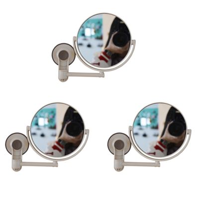 3X Bath Mirror Cosmetic Mirror 1X/3X Magnification Suction Cup Adjustable Makeup Mirror Double-Sided Bathroom Mirror