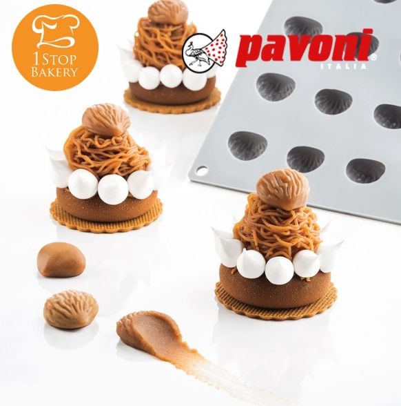 pavoni-gg011s-silicone-mould-gourmand-line-chestnuts-24-impr-พิมพ์ซิลิโคนเกาลัด