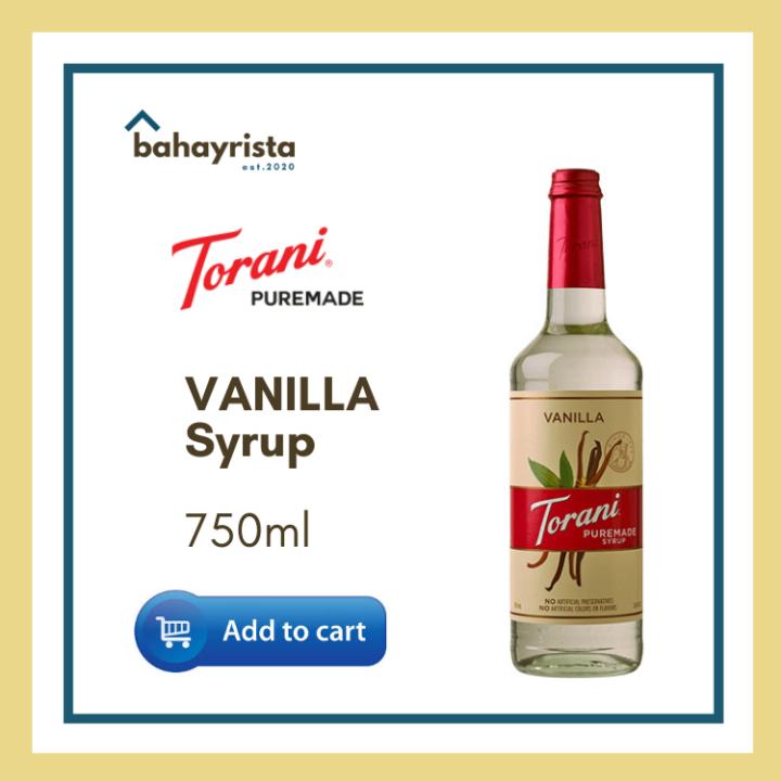 Torani Puremade Vanilla Syrup 750ml Lazada PH
