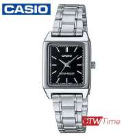 Casio Standard นาฬิกาข้อมือผู้หญิง สายสแตนเลสส รุ่น  LTP-V007D-1EUDF (หน้าดำ)