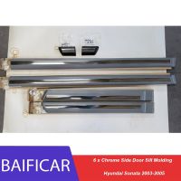 Baificar Brand New Genuine 6 X Chrome Side Door Sill Molding 877113D100, 877123D100, 877213D100 For Hyundai Sonata 2003-2005