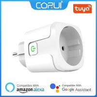 CoRui 20A EU Plug WIFI Bluetooth Wireless Remote Socket Smart Timer Plug Voice Control Home Fire Retardant PC Smart Power Socket Ratchets Sockets