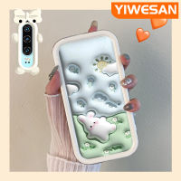 YIWESAN เคสสำหรับ Huawei P30 P30 Pro เคสการ์ตูน3D ดอกไม้กระต่ายน้อยสีสันสดใสกันกระแทกแบบใสเลนส์กล้องถ่ายรูปแบบนิ่มมอนสเตอร์ตัวเคสมือถือป้องกันซิลิโคนเรียบง่ายปลอกความคิดสร้างสรรค์โปร่งใส