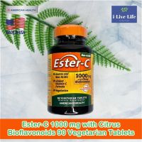 วิตามินซี สูตรเอสเตอร์ Ester-C 1000 mg with Citrus Bioflavonoids 90 Or 120 Vegetarian Tablets - American Health