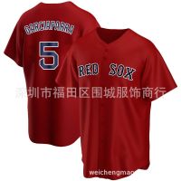 ?เครื่องแบบเจอร์ซี่เบสบอล2023มล. ถุงเท้าสีแดง5พัดปัก Garciaparra Jersey Basebal