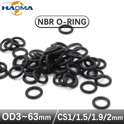 ☃ Black O Ring NBR O-Ring Nitrile Rubber Round Seal Gasket Corrosion Oil Resist Sealing Washer CS 1mm/1.5mm/1.9mm/2mm OD 3-63mm