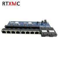 10/100/1000M Gigabit Ethernet switch Ethernet Fiber Optical Media Converter Single Mode 8 RJ45 UTP and 2 SC fiber Port Board PCB