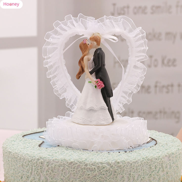 hooney-ตกแต่งหน้าเค้กท็อปเปอร์เค้กตุ๊กตาคู่แต่งงานของขวัญที่ระลึกโรแมนติกสำหรับตกแต่งงานหมั้น