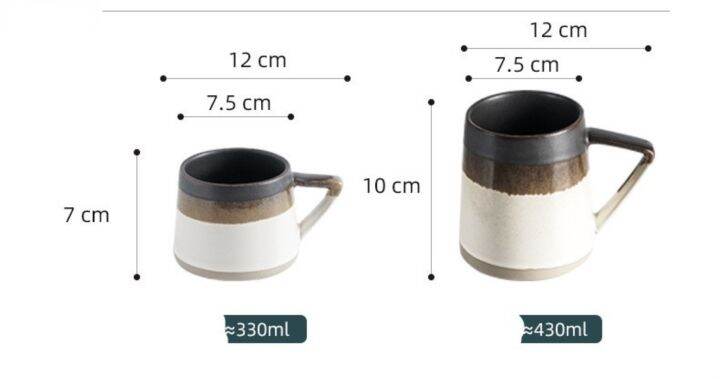 high-end-cups-เครื่องปั้นดินเผาหยาบขนาดใหญ่แก้วกาแฟย้อนยุคแก้วเซรามิกถ้วยกาแฟที่มีการจัดการนมอาหารเช้าสร้างสรรค์โฮมออฟฟิศแก้วชายามบ่าย