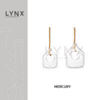 LYNX -  Mercury   - แจกันแขวน Terrarium ทรงอ้วนหัวแหลม เนื้อใส พร้อมเชือกแขวน ใส่ดอกไม้ มีให้เลือก 2 ขนาด