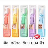 (ขนแปรงขาว ด้ามฟ้า) Denticon Wangta White Dual Toothbrush แปรงสีฟันเกาหลี แปรงสีฟันจองกุก แปรงสีฟันขนนุ่ม ขนแปรงอัลตร้าไฟน์ 2 ระดับ
