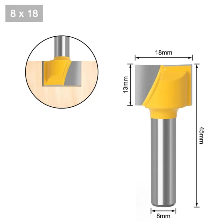 Bit Router Bit Yellow Woodworking 1pc 8*16mm 8*18mm 8*25mm 8mm CNC ...