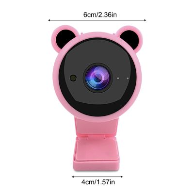 ZZOOI Laptop Live Streaming 1080P Resolution Webcam with Microphone Computer USB Camera Home Cam Desktop PC Accessories  Pink
