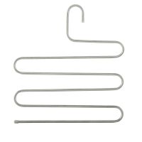 MultiFunctional Stainless Steel Trouser Hanger 5 Layers Pant Storage Cloth Rack S-type Non-slip Drying Rack Bathroom Organizer