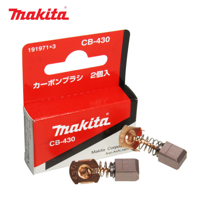 genuine-makita-carbon-brushes-cb430-191971-3-7x7-35x10mm-spare-parts-for-drill-6337d-angle-grinder-bga450-bga452-dga452