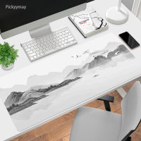 ภาพวาดหมึกจีนแผ่นรองเมาส์สำนักงานพรม Deskmat แผ่นรองเม้าส์ศิลปะบิ๊กเล่นเกม M Ousepad Overlock แผ่นยางสำหรับโต๊ะคอมพิวเตอร์